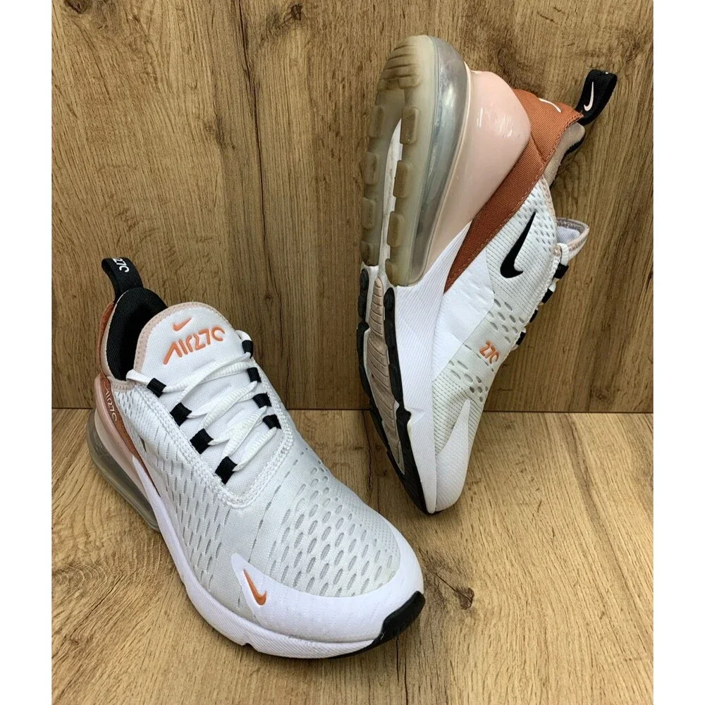 Nike Air Max 270 Burnt Sunrise Pink White Running Athletic Sneakers Women's 8.5